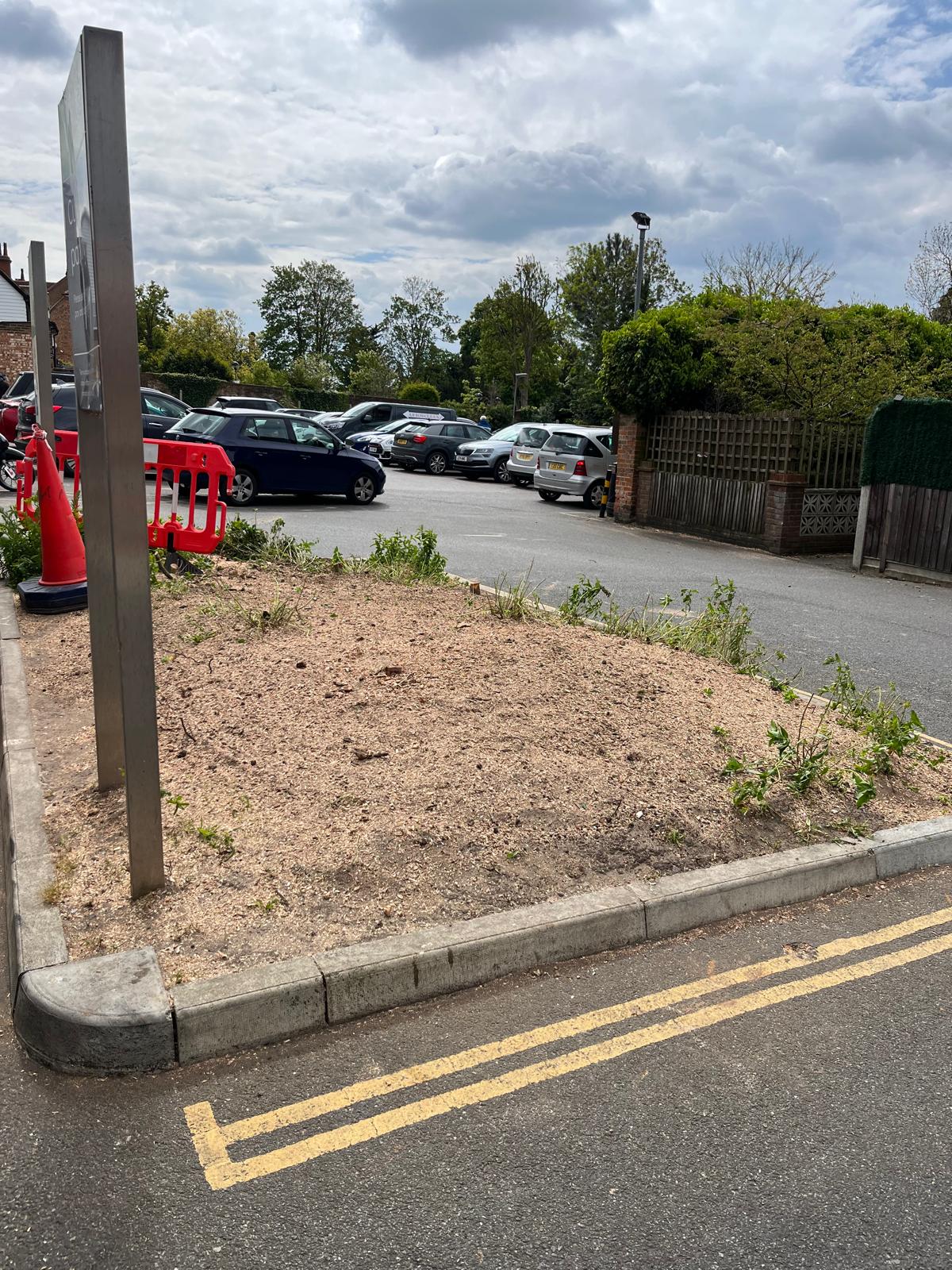 Clean, level ground after professional stump grinding removal in commercial car park